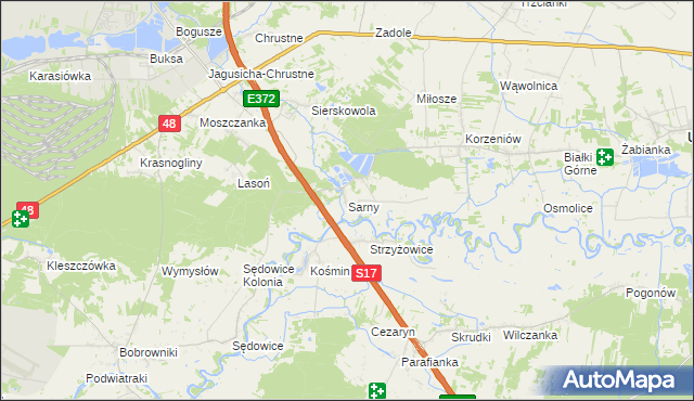 mapa Sarny gmina Ułęż, Sarny gmina Ułęż na mapie Targeo