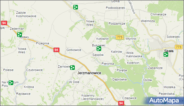 mapa Sąspów, Sąspów na mapie Targeo