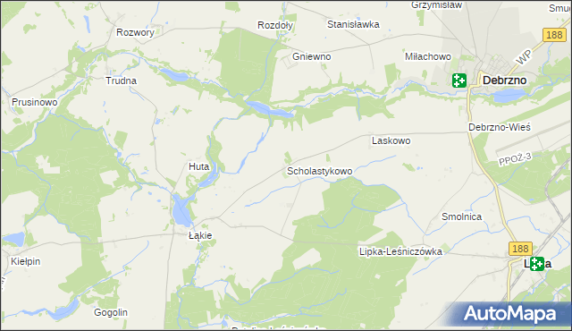 mapa Scholastykowo, Scholastykowo na mapie Targeo