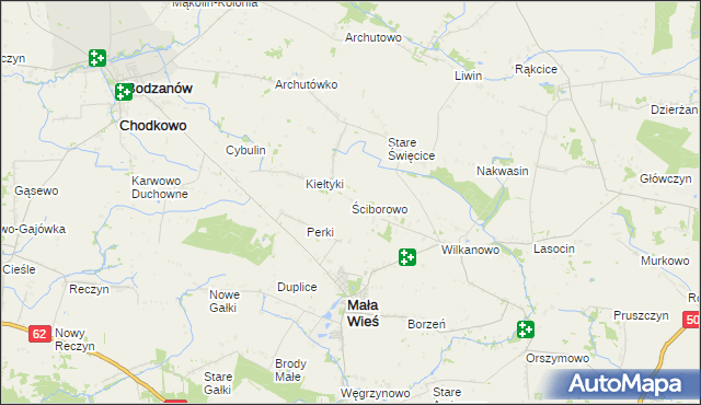 mapa Ściborowo, Ściborowo na mapie Targeo