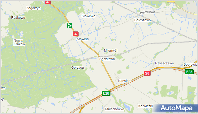 mapa Sęczkowo gmina Malechowo, Sęczkowo gmina Malechowo na mapie Targeo