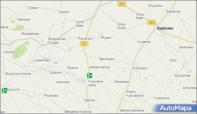 mapa Sęczkowo gmina Osięciny, Sęczkowo gmina Osięciny na mapie Targeo