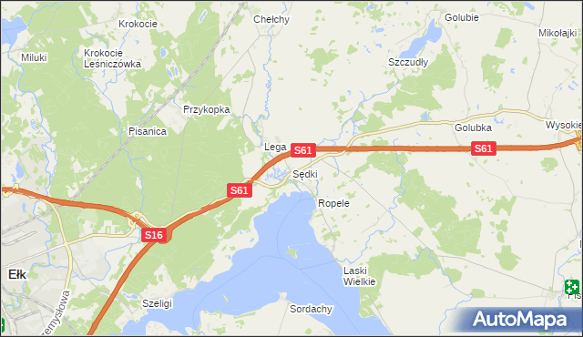 mapa Sędki gmina Ełk, Sędki gmina Ełk na mapie Targeo