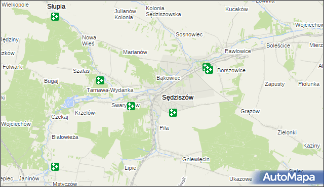 mapa Sędziszów, Sędziszów na mapie Targeo