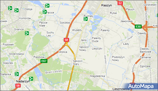 mapa Sękocin Nowy, Sękocin Nowy na mapie Targeo