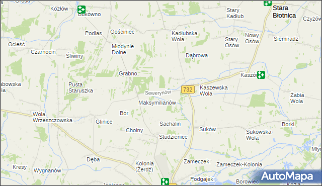 mapa Sewerynów gmina Przytyk, Sewerynów gmina Przytyk na mapie Targeo