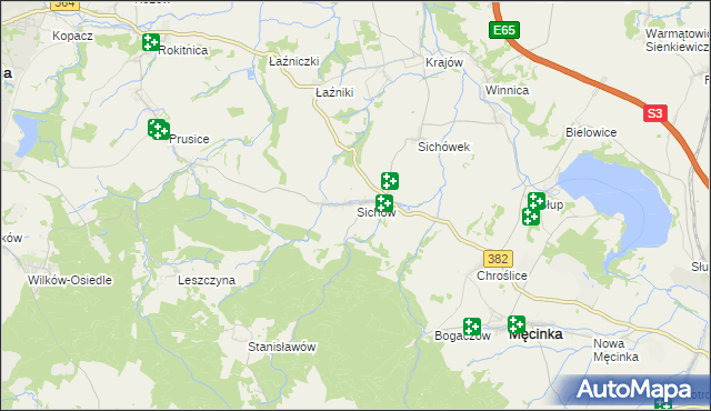 mapa Sichów, Sichów na mapie Targeo