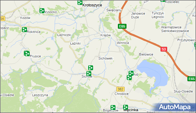 mapa Sichówek, Sichówek na mapie Targeo