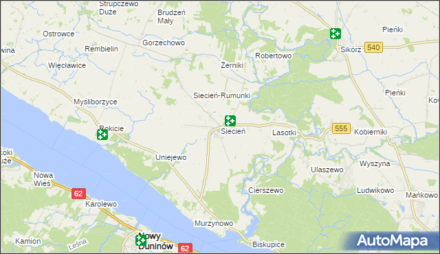 mapa Siecień, Siecień na mapie Targeo