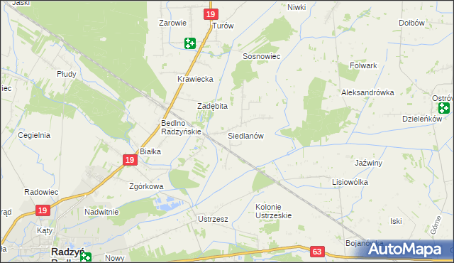 mapa Siedlanów, Siedlanów na mapie Targeo