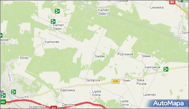 mapa Siedlec gmina Izbicko, Siedlec gmina Izbicko na mapie Targeo