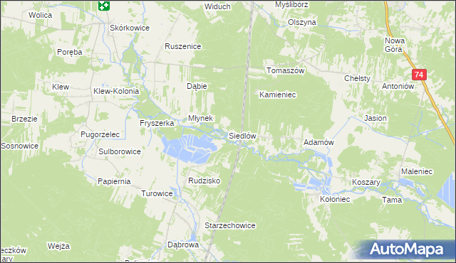 mapa Siedlów, Siedlów na mapie Targeo