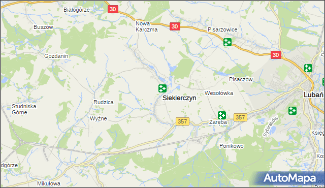 mapa Siekierczyn, Siekierczyn na mapie Targeo