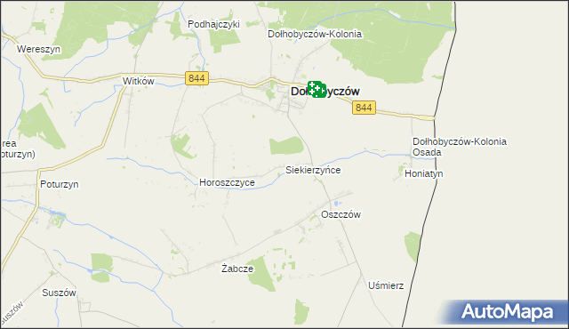 mapa Siekierzyńce, Siekierzyńce na mapie Targeo