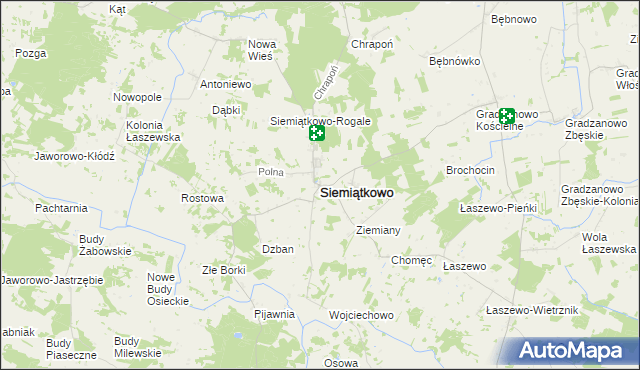 mapa Siemiątkowo powiat żuromiński, Siemiątkowo powiat żuromiński na mapie Targeo