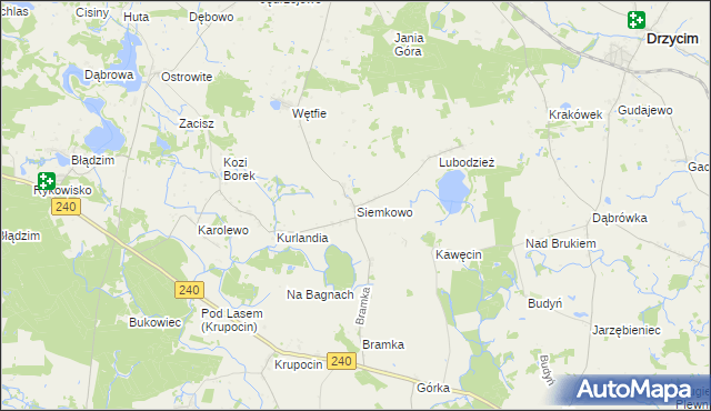 mapa Siemkowo, Siemkowo na mapie Targeo