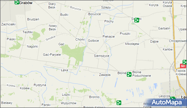 mapa Siemszyce, Siemszyce na mapie Targeo