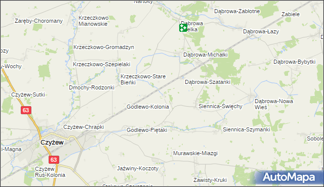 mapa Siennica-Pietrasze, Siennica-Pietrasze na mapie Targeo