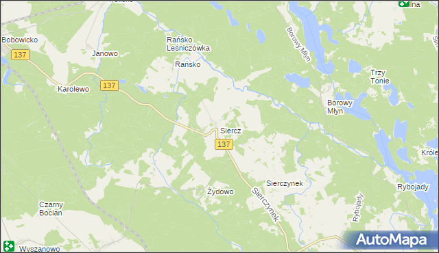 mapa Siercz, Siercz na mapie Targeo