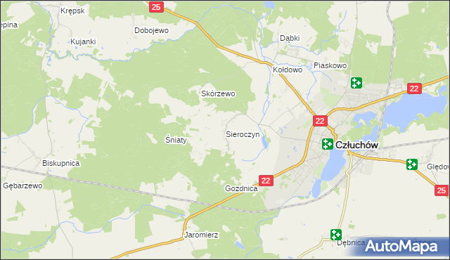 mapa Sieroczyn, Sieroczyn na mapie Targeo