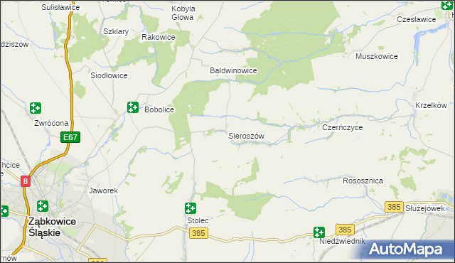 mapa Sieroszów, Sieroszów na mapie Targeo