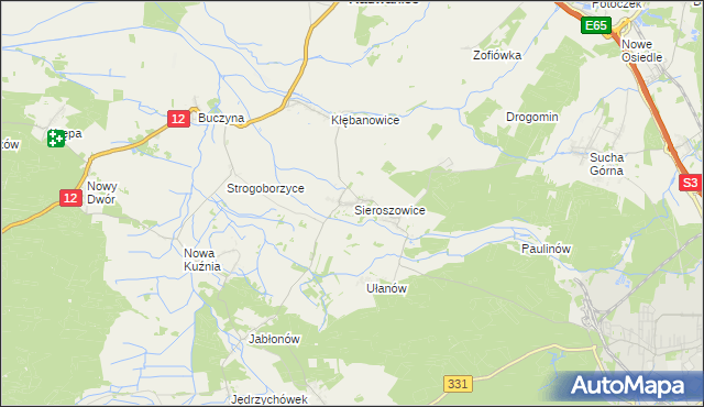 mapa Sieroszowice, Sieroszowice na mapie Targeo