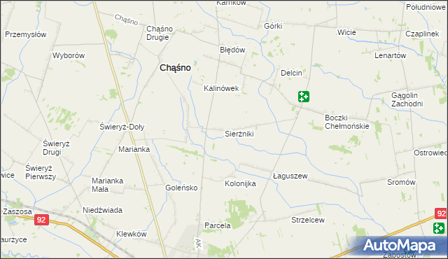 mapa Sierżniki, Sierżniki na mapie Targeo