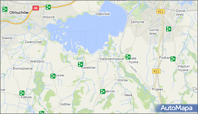 mapa Siestrzechowice, Siestrzechowice na mapie Targeo