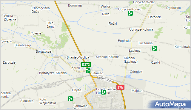 mapa Sitaniec-Kolonia, Sitaniec-Kolonia na mapie Targeo