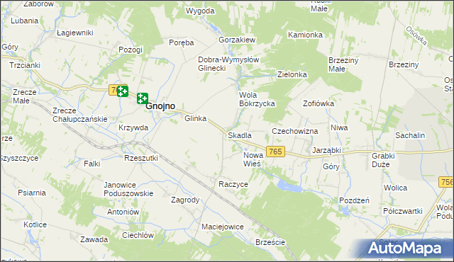 mapa Skadla, Skadla na mapie Targeo