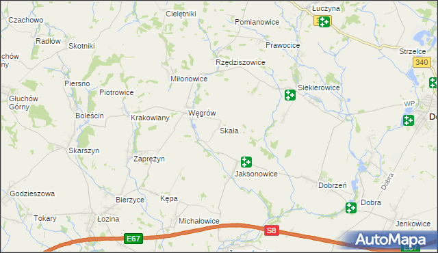 mapa Skała gmina Długołęka, Skała gmina Długołęka na mapie Targeo