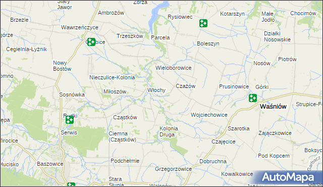 mapa Skały gmina Nowa Słupia, Skały gmina Nowa Słupia na mapie Targeo