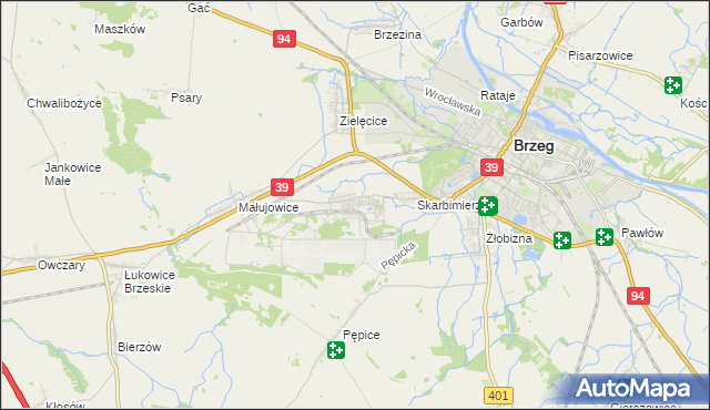 mapa Skarbimierz-Osiedle, Skarbimierz-Osiedle na mapie Targeo