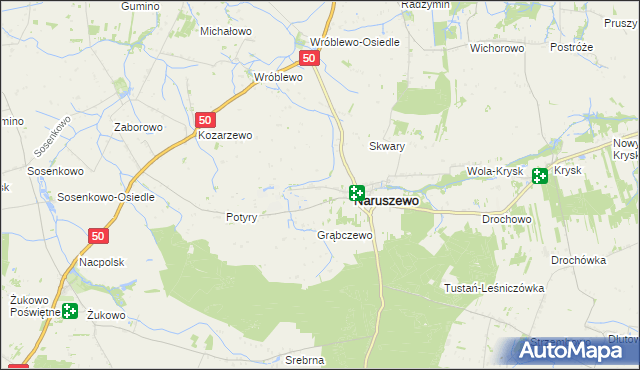 mapa Skarboszewo gmina Naruszewo, Skarboszewo gmina Naruszewo na mapie Targeo