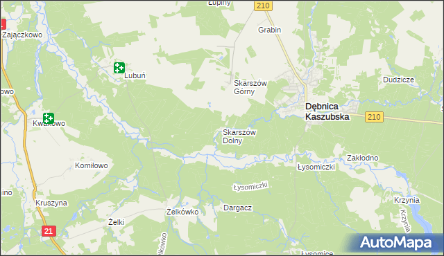 mapa Skarszów Dolny, Skarszów Dolny na mapie Targeo