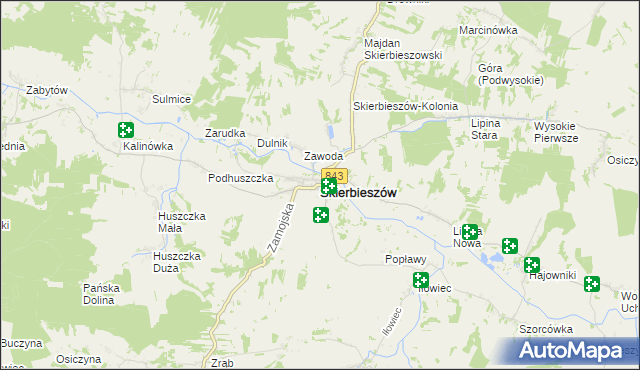 mapa Skierbieszów, Skierbieszów na mapie Targeo