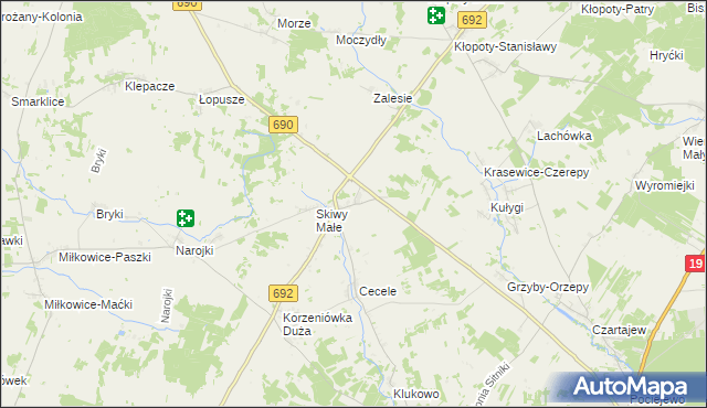 mapa Skiwy Duże, Skiwy Duże na mapie Targeo