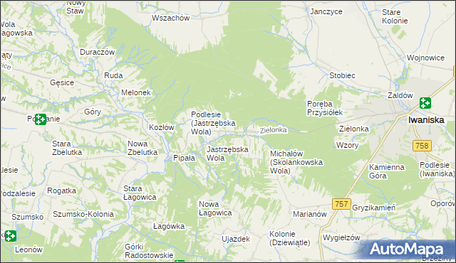 mapa Skolankowska Wola, Skolankowska Wola na mapie Targeo