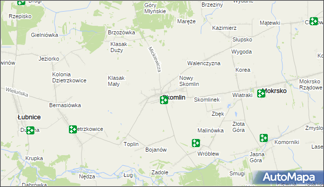 mapa Skomlin, Skomlin na mapie Targeo