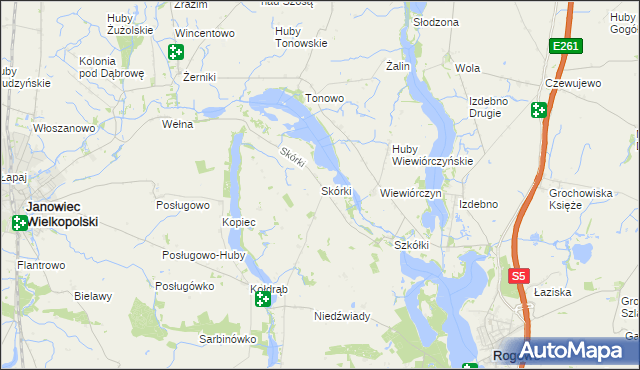 mapa Skórki, Skórki na mapie Targeo