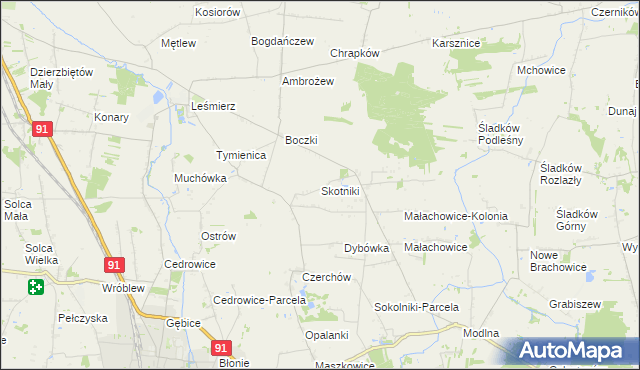 mapa Skotniki gmina Ozorków, Skotniki gmina Ozorków na mapie Targeo