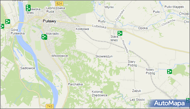 mapa Skowieszyn, Skowieszyn na mapie Targeo