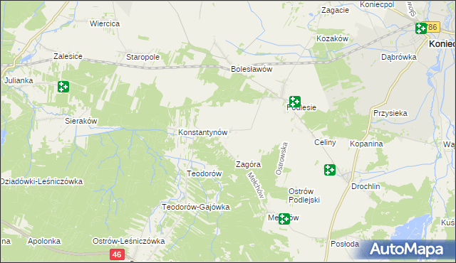 mapa Skrajniwa, Skrajniwa na mapie Targeo