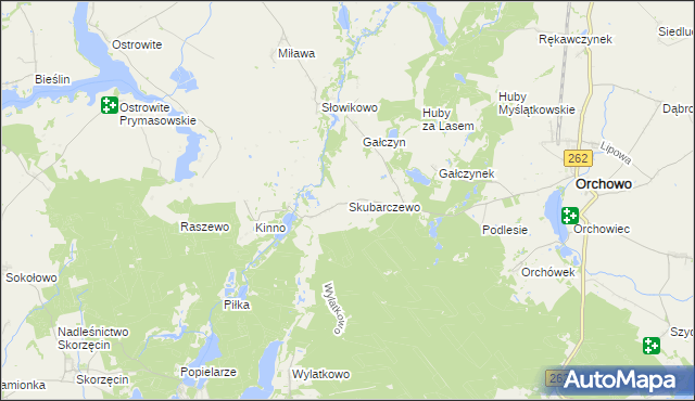 mapa Skubarczewo, Skubarczewo na mapie Targeo