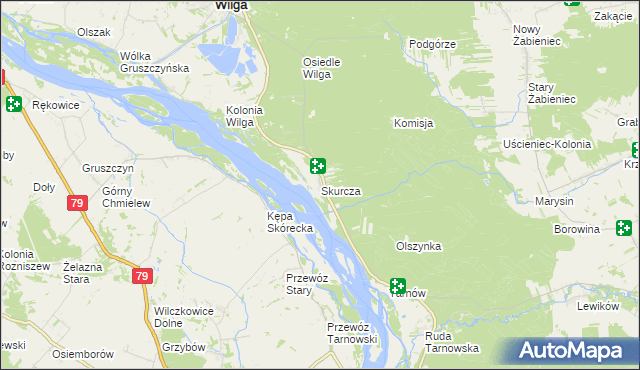 mapa Skurcza, Skurcza na mapie Targeo