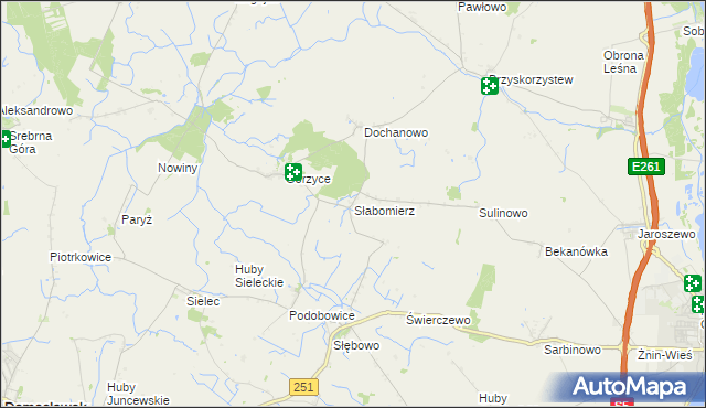 mapa Słabomierz gmina Żnin, Słabomierz gmina Żnin na mapie Targeo