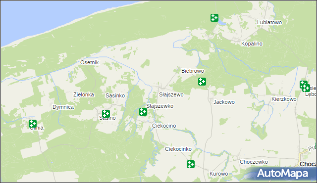 mapa Słajszewo, Słajszewo na mapie Targeo