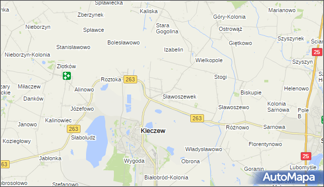 mapa Sławoszewek, Sławoszewek na mapie Targeo