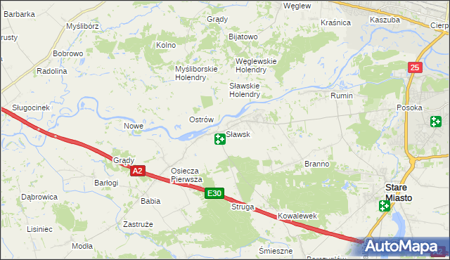 mapa Sławsk, Sławsk na mapie Targeo