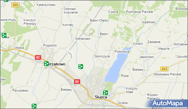 mapa Słomczyce, Słomczyce na mapie Targeo